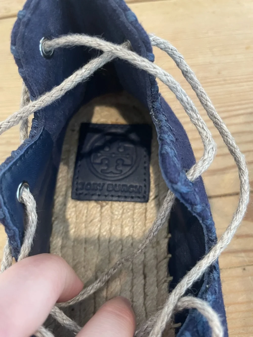 Tory Burch Lace-Up Navy Espadrille Flats 7.5 NWOB